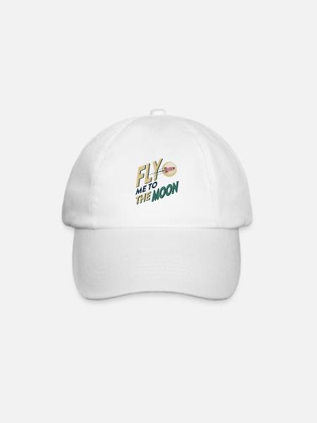 fly me to the moon - Baseballkappe - Weiß/Weiß