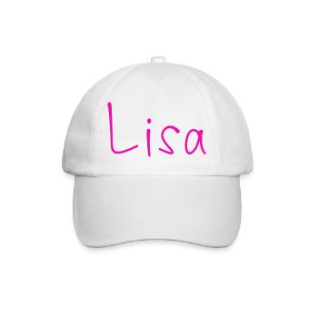 Lisa Schriftzug Neonpink - Baseballkappe - Weiß/Weiß - Vorne