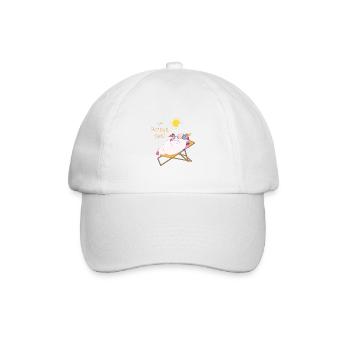 Einhorn sonnt sich - Summer Time Urlaubsmotiv - Baseballkappe - Weiß/Weiß - Vorne