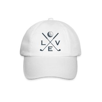 Love Golf Golf Spieler Golf-Spielen Geschenk - Baseballkappe - Weiß/Weiß - Vorne