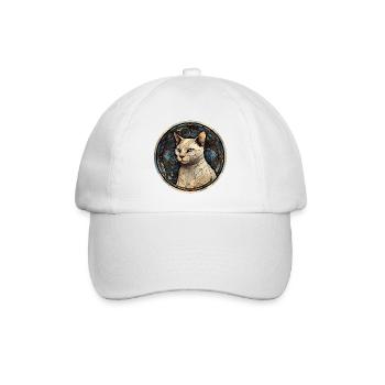 Thailändische Katzenrasse Aquarell Glasmalerei - Baseballkappe - Weiß/Weiß - Vorne