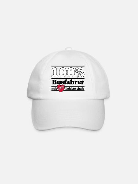 Busfahrer Bus Omnibus Kraftfahrer 100% 200% (25) - Baseballkappe - Weiß/Weiß