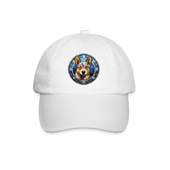 Australische Rinderhundrasse Aquarellglas - Baseballkappe - Weiß/Weiß - Vorne