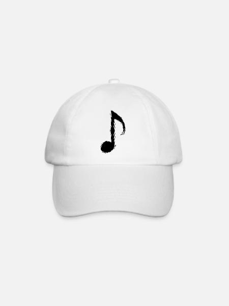 Musik Note Schwarz Musiknote - Baseballkappe - Weiß/Weiß