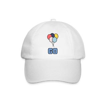 60. 60 JAHRE. 60-JÄHRIGES JUBILÄUM. GEBURTSTAG 60 JAHRE. - Baseballkappe - Weiß/Weiß - Vorne