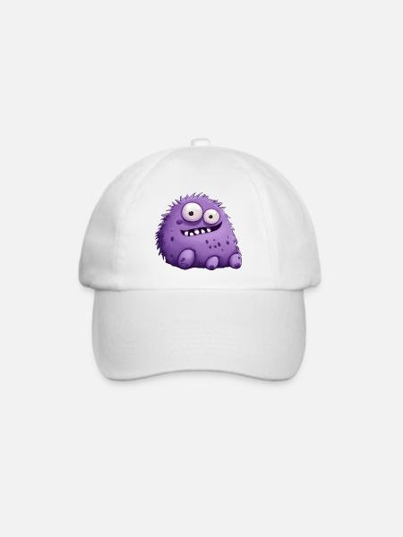 lila Monster (lustig) - Baseballkappe - Weiß/Weiß