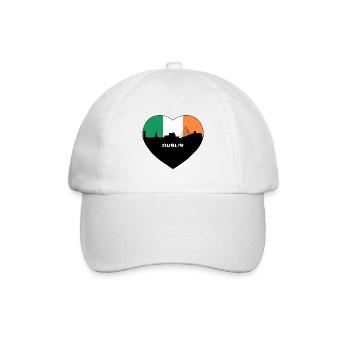 Dublin Irland Flagge Skyline Reise Souvenir - Baseballkappe - Weiß/Weiß - Vorne