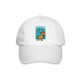 Weihnachtsrentier - Baseballkappe - Weiß/Weiß - Vorne