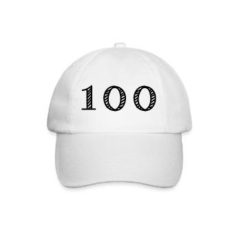 100. 100 JAHRE. 100-JÄHRIGES JUBILÄUM. 100. GEBURTSTAG - Baseballkappe - Weiß/Weiß - Vorne