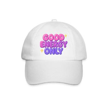 good energy only / y2k bubble art - Baseballkappe - Weiß/Weiß - Vorne