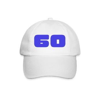 60 JAHRE. 60-JÄHRIGES JUBILÄUM. GEBURTSTAG 60 JAHRE. 60 - Baseballkappe - Weiß/Weiß - Vorne