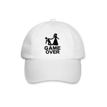 Game over für den zukünftigen Bräutigam - Baseballkappe - Weiß/Weiß - Vorne