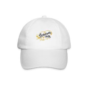Bachelorette Party - JGA mit Sektgläsern - Baseballkappe - Weiß/Weiß - Vorne
