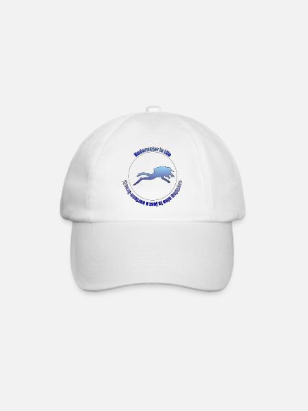 Underwater is Life - Baseballkappe - Weiß/Weiß