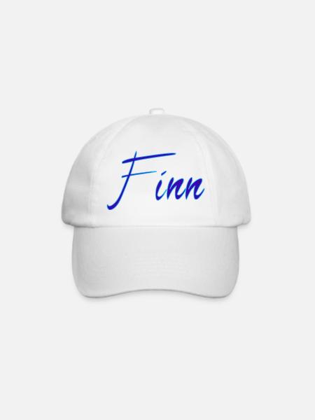 Name Finn - Baseballkappe - Weiß/Weiß