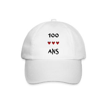 100. 100 JAHRE. 100-JÄHRIGES JUBILÄUM. 100. GEBURTSTAG - Baseballkappe - Weiß/Weiß - Vorne