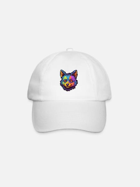 Schipperke Hunderasse Cartoon Kawaii Illustration - Baseballkappe - Weiß/Weiß