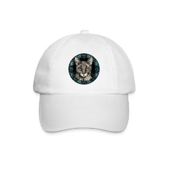 Javanische Katzenrasse Aquarellglas - Baseballkappe - Weiß/Weiß - Vorne