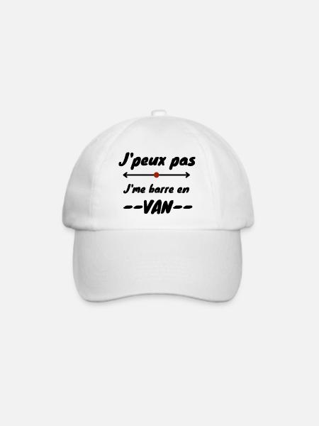 Design "I can't I bar't myself in van" - Baseballkappe - Weiß/Weiß