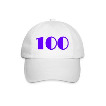 100. 100 JAHRE. 100-JÄHRIGES JUBILÄUM. 100. GEBURTSTAG - Baseballkappe - Weiß/Weiß - Vorne
