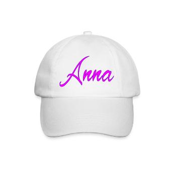 Anna Neon Schrift - Baseballkappe - Weiß/Weiß - Vorne