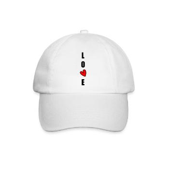 ICH LIEBE DICH. ICH LIEBE DICH. LIEBE. LIEBE. HERZ. - Baseballkappe - Weiß/Weiß - Vorne