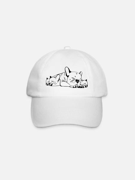 French Bulldog Mama - Baseballkappe - Weiß/Weiß