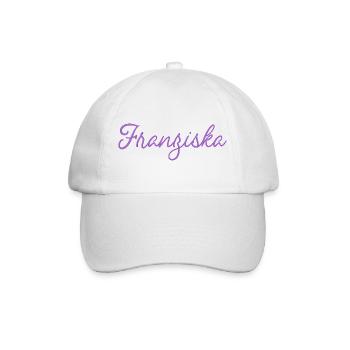 Name Franziska  - Baseballkappe - Weiß/Weiß - Vorne
