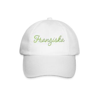 Franziska Grüne Kalligrafie - Baseballkappe - Weiß/Weiß - Vorne