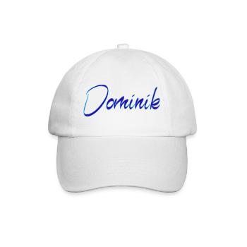 Dominik Neon Script Druck - Baseballkappe - Weiß/Weiß - Vorne
