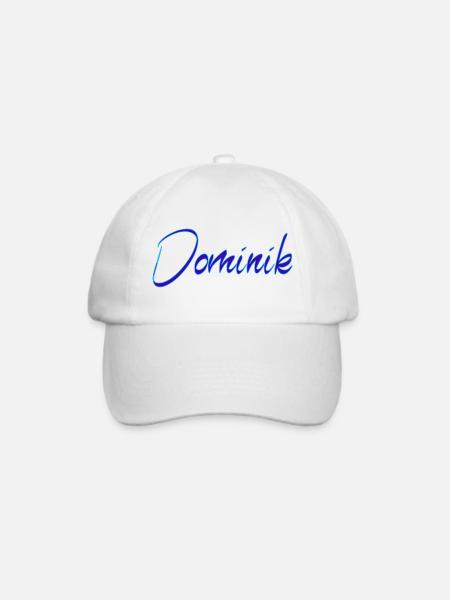 Dominik Neon Script Druck - Baseballkappe - Weiß/Weiß