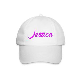Jessica Neon Script Pink - Baseballkappe - Weiß/Weiß - Vorne