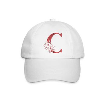 C Monogramm Buchstabe - Baseballkappe - Weiß/Weiß - Vorne