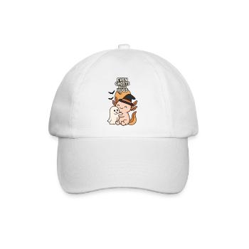 Halloween Axolotl Umarmung mit Geist - Baseballkappe - Weiß/Weiß - Vorne