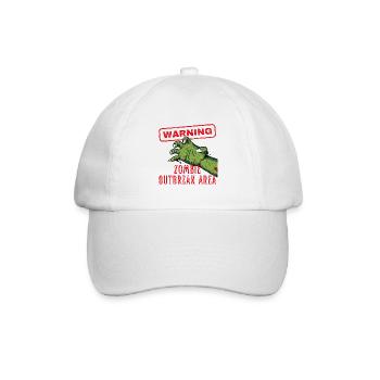 Warnung Zombie Outbreak Area Brain Eater - Baseballkappe - Weiß/Weiß - Vorne