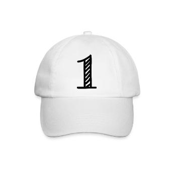 1. 1 JAHR. 1. JAHRESTAG. GEBURTSTAG 1 JAHR. - Baseballkappe - Weiß/Weiß - Vorne