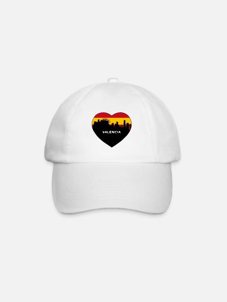 Valencia Spanien Flagge Skyline Reise Souvenir - Baseballkappe - Weiß/Weiß