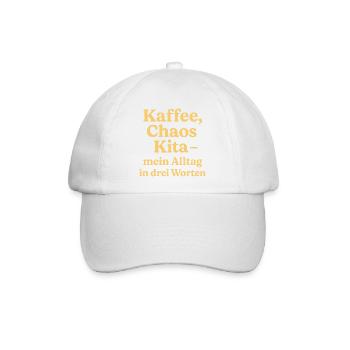 Kaffee Chaos Kita (sonnengelb) - Baseballkappe - Weiß/Weiß - Vorne