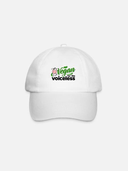 Vegan for the Voiceless - Kuh Motiv - Baseballkappe - Weiß/Weiß