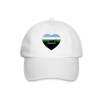Taschkent Usbekistan Flagge Skyline Reise Souvenir - Baseballkappe - Weiß/Weiß - Vorne