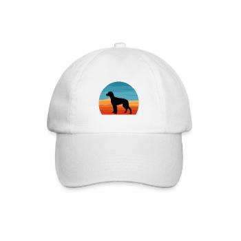 Chien Francais Tricolore Hund Silhouette Retro Sun - Baseballkappe - Weiß/Weiß - Vorne