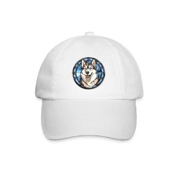 Siberian Huskie Hunderasse Aquarellglas - Baseballkappe - Weiß/Weiß - Vorne