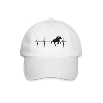 mein herz schlägt für reiten - Baseballkappe - Weiß/Weiß - Vorne