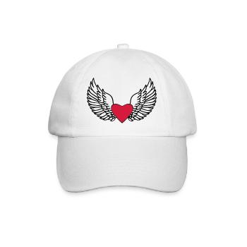 Herz und Flügel - Baseballkappe - Weiß/Weiß - Vorne