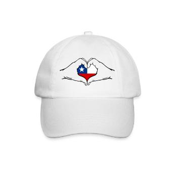 Chile Herzform mit Hände - Baseballkappe - Weiß/Weiß - Vorne