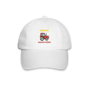 Bientôt Grand Frère Traktor - Baseballkappe - Weiß/Weiß - Vorne