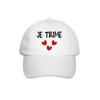 HERZ. HERZ. VALENTINSTAG. LIEBE. LIEBE. PAAR. - Baseballkappe - Weiß/Weiß - Vorne