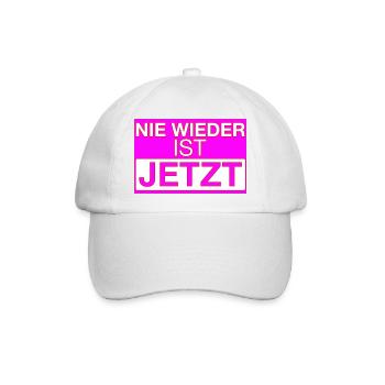 Nie wieder ist jetzt! - Baseballkappe - Weiß/Weiß - Vorne