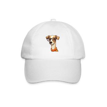 Whippet Hund Rasse Aquarell Karikatur Kawaii Glasse - Baseballkappe - Weiß/Weiß - Vorne