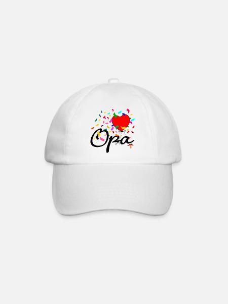 Opa Konfetti - Baseballkappe - Weiß/Weiß